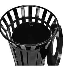 Metal Trash Can, 38 Gallon, Black (479-38)<Alpine Industries New