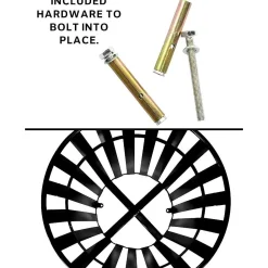 Metal Trash Can, 38 Gallon, Black (479-38)<Alpine Industries New