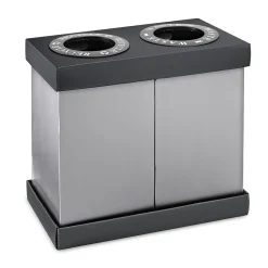 Plastic Trash & Recycling Bin Combo, 28 Gallon, Black (471-02-BLK)<Alpine Industries Online