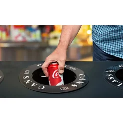 Plastic Trash & Recycling Bin Combo, 28 Gallon, Black (471-02-BLK)<Alpine Industries Online