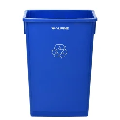 Plastic Recycle Bin and Lid, 23 Gallon, Blue, (477-R-BLU-PKG2)<Alpine Industries New