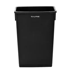 Plastic Indoor Slim Commercial Trash Can with Lid, 23 Gallon, Black (477-BLK-PKG1)<Alpine Industries Discount