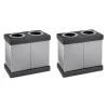 Plastic 2-Compartment Indoor Trash Can and Recycling Bin, 28 Gal., Black, 2/Pack (471-02-BLK-2PK)<Alpine Industries Hot