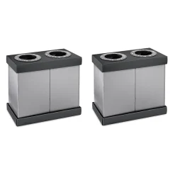 Plastic 2-Compartment Indoor Trash Can and Recycling Bin, 28 Gal., Black, 2/Pack (471-02-BLK-2PK)<Alpine Industries Hot