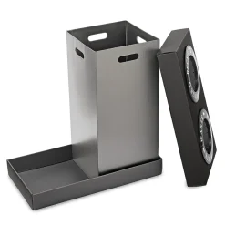 Plastic 2-Compartment Indoor Trash Can and Recycling Bin, 28 Gal., Black, 2/Pack (471-02-BLK-2PK)<Alpine Industries Hot