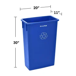 Plastic Indoor Slim Trash Can with Lid, 23 Gallon, Multicolored, 3/Pack (477-PKD1)<Alpine Industries