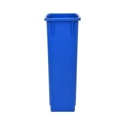 Polypropylene Commercial Indoor Trash Can with Swing Lid and Dolly, 23-Gallon, Blue (ALP477-BLU2-PKD)<Alpine Industries Clearance