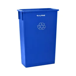 Polypropylene Commercail Indoor Trash Can with Slotted Lid, 23-Gallon, Blue, 2/Pack (ALP477-R-BLU-PKG3-2)<Alpine Industries Online