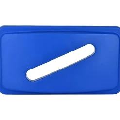 Polypropylene Commercail Indoor Trash Can with Slotted Lid, 23-Gallon, Blue, 2/Pack (ALP477-R-BLU-PKG3-2)<Alpine Industries Online