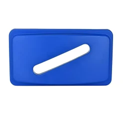 Recycling Container with Paper Slotted Recycling Lid, Blue (477-R-BLU-PKG3)<Alpine Industries New