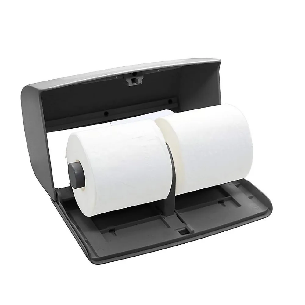 Side-by-Side Double Roll Toilet Tissue Dispenser, Gray, 2/Pack (452-GRY-2PK)<Alpine Industries Online