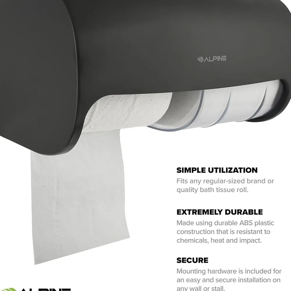 Side-by-Side Double Roll Toilet Tissue Dispenser, Gray, 2/Pack (452-GRY-2PK)<Alpine Industries Online