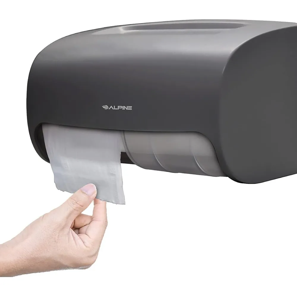 Side-by-Side Double Roll Toilet Tissue Dispenser, Gray, 2/Pack (452-GRY-2PK)<Alpine Industries Online