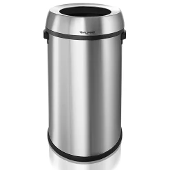 Stainless Steel Indoor Trash Can, 17 Gallon, Silver (470-65L)<Alpine Industries Outlet