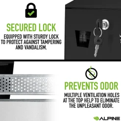 Stainless Steel Outdoor Cigarette Receptacle, 1 Gallon, Black (490-01-BLK)<Alpine Industries Discount