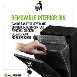 Stainless Steel Outdoor Cigarette Receptacle, 1 Gallon, Black (490-01-BLK)<Alpine Industries Discount