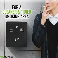 Stainless Steel Outdoor Cigarette Receptacle, 1 Gallon, Black (490-01-BLK)<Alpine Industries Discount