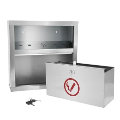 Stainless Steel Outdoor Cigarette Receptacle, 1 Gallon, Stainless Steel (490-02-SS)<Alpine Industries Hot