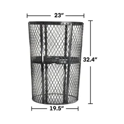 Stainless-Steel Outdoor Trash Can, 48-Gallon, Black, 2/Pack (ALP473-48-BLK-2PK)<Alpine Industries Outlet