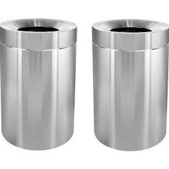 Stainless Steel Indoor Trash Can with Open Lid, 50-Gallon, 2/Pack (ALP475-50-2PK)<Alpine Industries Hot