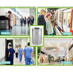 Stainless Steel Indoor Trash Can with Open Lid, 50-Gallon, 2/Pack (ALP475-50-2PK)<Alpine Industries Hot