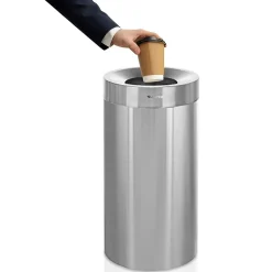 Stainless Steel Trash Can with Open Lid, 27-Gallon, 2/Pack (ALP475-27-2PK)<Alpine Industries Best