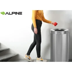 Stainless Steel Trash Can with Open Lid, 27-Gallon, 2/Pack (ALP475-27-2PK)<Alpine Industries Best