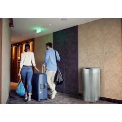 Stainless Steel Perforated Half Round Trash Can, 12 Gallon, (ALP438-12HR-SS)<Alpine Industries Online