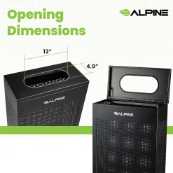 Stainless Steel Trash Can, 13 Gallon, Black (ALP438-13-BLK)<Alpine Industries New