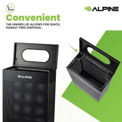 Stainless Steel Trash Can, 13 Gallon, Black (ALP438-13-BLK)<Alpine Industries New