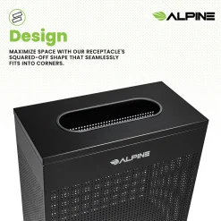 Stainless Steel Trash Can, 23 Gallon, Black (ALP438-23-BLK-MK)<Alpine Industries Best