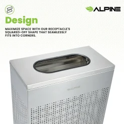 Stainless Steel Trash Can, 13 Gallon, Silver (ALP438-13-SS)<Alpine Industries Best