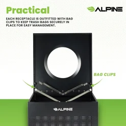 Stainless Steel Trash Can, 40 Gallon, Black (ALP438-40-BLK-MK)<Alpine Industries Hot