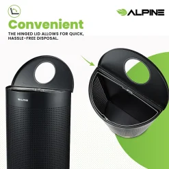Stainless Steel Trash Can, 12 Gallon, Black (ALP438-12HR-BLK)<Alpine Industries