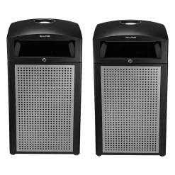 Steel Outdoor Commercial Trash Can with Ashtray Dome Lid, 40-Gallon, Silver, 2/Pack (ALP472-40-SIL-2PK)<Alpine Industries Discount