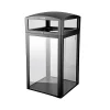 Steel/PC Outdoor Trash Can with Dome Lid, 40 Gallon, Clear (471-40-CLR)<Alpine Industries New