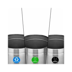 Three-Stream Recycling Station, 81-Gallon, Stainless Steel (ALP475-27-R-T-CO)<Alpine Industries Online