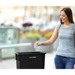 Trash Can, 23 Gallon, Black, Commercial, 3/Pack (477-BLK-3PK)<Alpine Industries Best