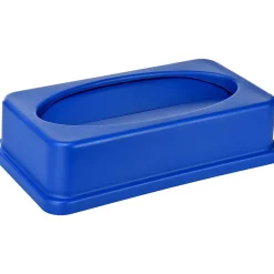 Trash Can with Slotted Lid, 23-Gallon, Blue, 2/Pack (ALP477-R-BLU-PKG1-2)<Alpine Industries Best
