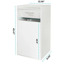 Wood Trash Can, 40 Gallon, White, 2/Pack, (476-WHI-2PK)<Alpine Industries New