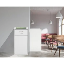 Wood Trash Can, 40 Gallon, White, 2/Pack, (476-WHI-2PK)<Alpine Industries New