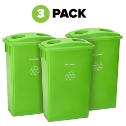Alpine Polypropylene Can with Bottle Recycling Lid, 23-Gallon, Lime Green, 3/Pack (4778-3-LGRN-3)<Alpine Industries New