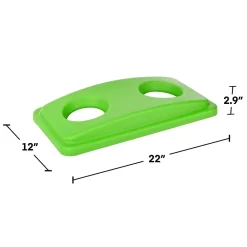 Alpine Polypropylene Can with Bottle Recycling Lid, 23-Gallon, Lime Green, 3/Pack (4778-3-LGRN-3)<Alpine Industries New