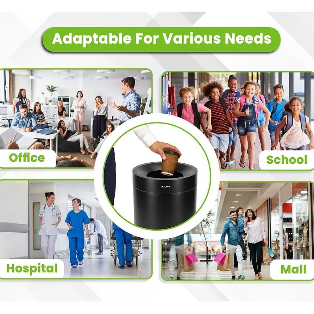 Alpine Stainless Steel Trash Can, 50-Gallon, Matte Black (ALP475-50-BLK)<Alpine Industries Hot