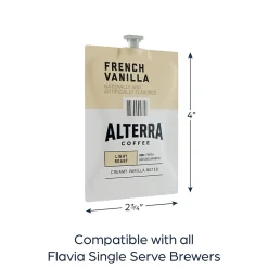 Alterra French Vanilla Coffee Flavia Freshpack, Light Roast, 100/Carton (MDRA183)