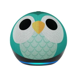 Amazon Echo Dot (5th Gen) Kids Bluetooth, Wi-Fi Wireless Smart Speaker, Owl (B09B9CD1YB)