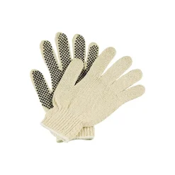 Ambitex Pro 1-Sided Dotted String Knit Cotton Gloves, Natural White, Dozen (CTPS400MN/1SD)