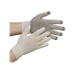 Ambitex Pro 1-Sided Dotted String Knit Cotton Gloves, Natural White, Dozen (CTPS400MN/1SD)