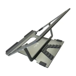 10" x 6" Aluminum Folding Laptop Stand for 15.6" Laptops, Silver (AMRNS01DG)<Amer