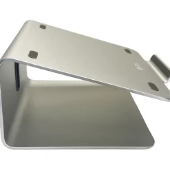 9" x 9" Aluminum Rotating Laptop Stand for 17" Laptops, Silver (AMRNS04)<Amer Online